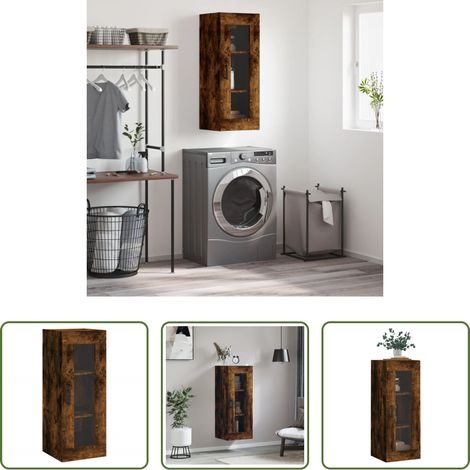 Holzschrank - Wandschrank Räuchereiche 34,5x34x90 cm (1/5)
