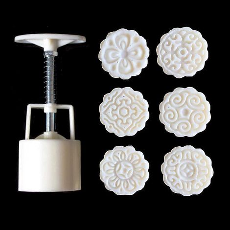 Mondkuchenform-Set (50 g) mit Handpresse – ideal zum Selberbacken und Backen. Perfekt als Geschenk für Backbegeisterte. (1/5)