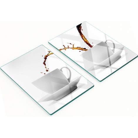 Tablas decorativas multifuncionales de vidrio templado para cocina, color café, 2x40x52 cm. (1/5)
