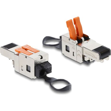RJ45 Stecker mit Klemmverschluss 2 Pin +/- werkzeugfrei - composite power connector