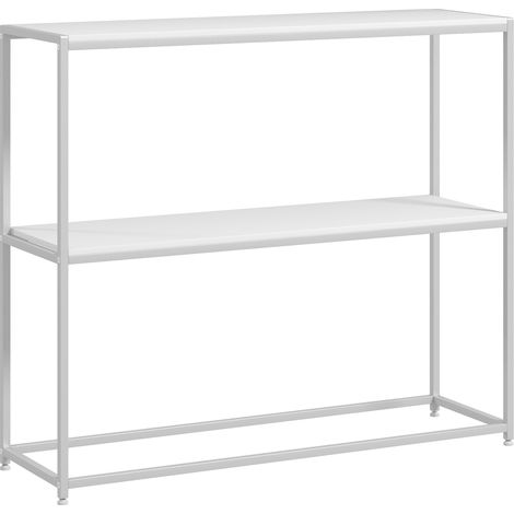 Table console plateau étagère acier panneaux blanc (1/5)