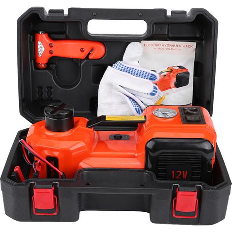 – 5-ton electric hydraulic jack – Lifting range 15-45 cm – 12V DC voltage – Integrated LED light for emergency use (1/4)