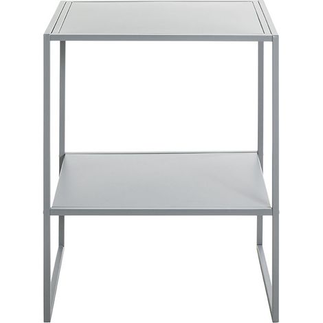 Table d'appoint, table de salon en métal coloris gris -longueur 45 x profondeur 35 x hauteur 60 cm (1/5)