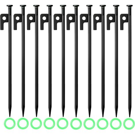 Set mit 10 Bodenankern (35 cm) – Robust – Metall – Sturmfest – Für Camping, Outdoor-Aktivitäten und Wandern (1/5)