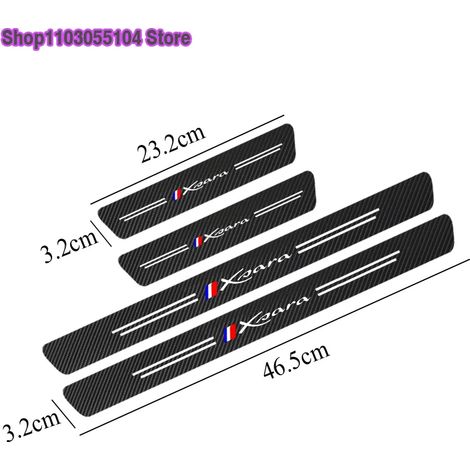 (xSARA) 4 autocollants de seuil de porte en fibre de carbone pour Citroën Picasso C4 C3 XSARA GRAND Accessoires auto (1/3)