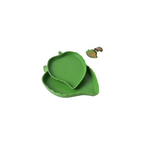 2PCS Bol d'eau de Nourriture pour Reptiles en Forme de Feuille, Accessoire Tortue Terrestre, Abreuvoir Tortue Plat, pour Petits Animaux domestiques Reptile,Tortue, Lézard, Araignée, Scorpion (1/5)