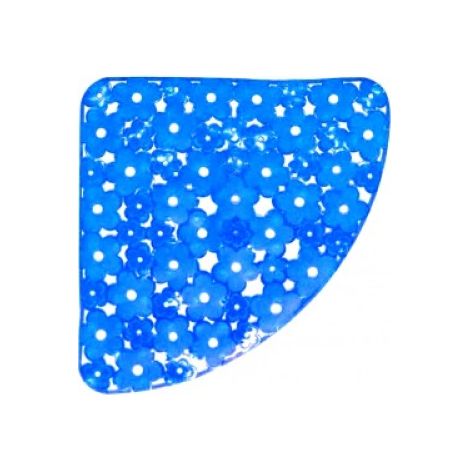 Tapis de douche d'angle antide'rapant Mod. Margherita 59 x 59 cm en PVC bleu avec ventouses de se'curite' tapis de douche pour baignoire Blu 59x59 Cm Angolo