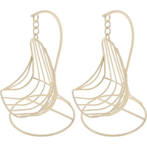 Lot de 2 mini-fauteuils suspendus en métal, style hamac, pour maison de poupée, mobilier de salon et décoration de mini-maisons, accessoires de décor à faire soi-même. (1/4)