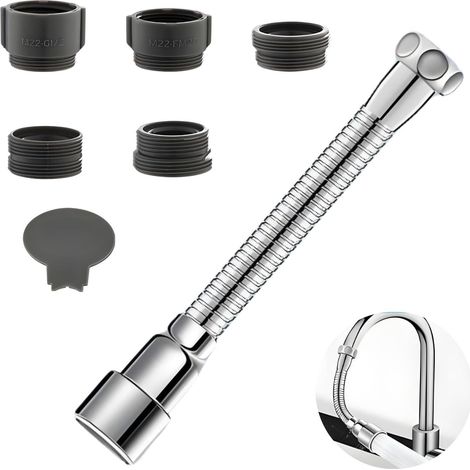 1 Rallonge De Robinet 15 Cm, Embout Pivotant, Métal, Filetage G1/2, Cuisine Salle De Bain