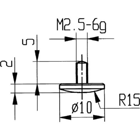 KÄFER Inserzione di misurazione per comparatori D.10mm bombata R.15 M2,5 STA - 62008