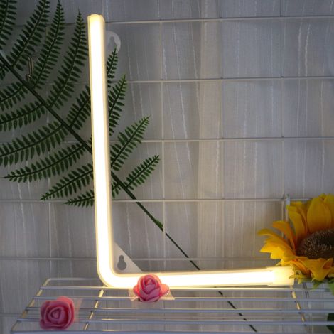 Luminaire En Lettres Néon LED - Lumière Chaude - Alimentation Sur Piles AA Ou USB - Pour Décoration De Mariages Fêtes Et Noël - 1 Pièce (1/5)