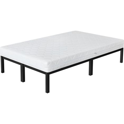 ML-Design Metallbett mit Lattenrost auf Stahlrahmen, 120x200 cm, Schwarz, mit Matratze
