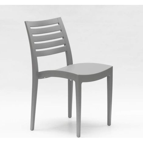 Silla apilable de polipropileno para casa locales públicos y espacios exteriores Grand Soleil Firenze - Gris