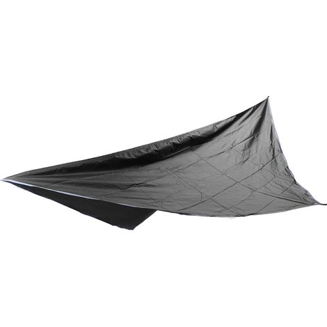 Abri de camping polyvalent quadrangulaire anti-UV imperméable bâche de tente tente hamac plein air pour camping plage noir (1/5)