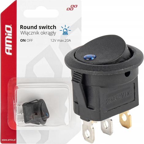 Interruttore, pulsante rotondo, 12V 20A, ON OFF, retroilluminazione (1/5)