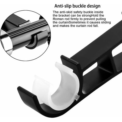 Doppelte Gardinenstangenhalterung aus Aluminiumlegierung – Tragkraft bis zu 50 kg – Für Stangen von 1 bis 3 cm Durchmesser – Einfache Montage mit den mitgelieferten Schrauben (1/4)