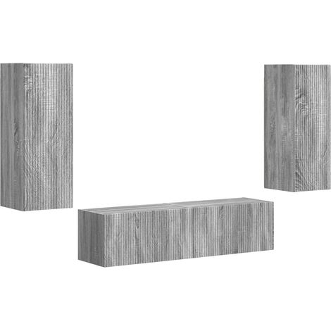 Ensemble meuble TV 2 pcs - Armoire TV suspendue Gris Sonoma Bois d'ingénierie fr1737 - Maison La Vie (1/5)