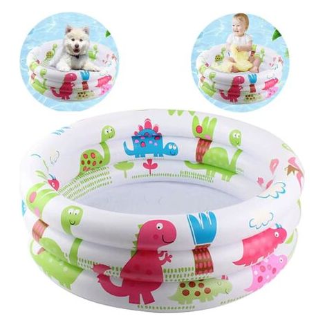 Piscine gonflable pour bébés, petite et mignonne, avec 3 anneaux, résistante et gonflable, 60 x 60 x 25 cm, multicolore. (1/5)