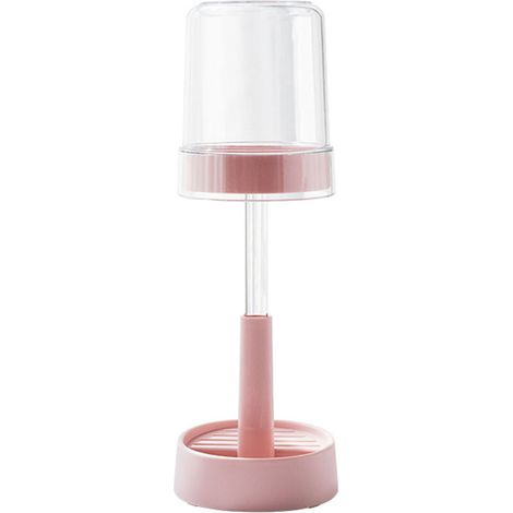 Support brosse à dents ajustable en hauteur, rose, pour étudiants, dortoirs et salle de bains. (1/5)