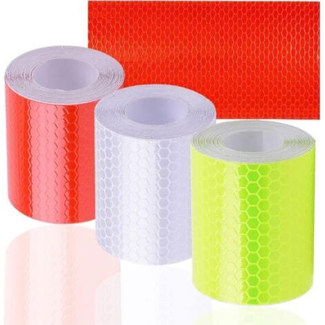 3Pcs Ruban Auto-AdhéSif RéFléChissant, Ruban D'Avertissement de SéCurité du RéFlecteur, Marque de SéCurité pour L'Activité de Voiture/Moto/VéLo/Nuit (5Cm X 3M)-NANOTEH (1/4)