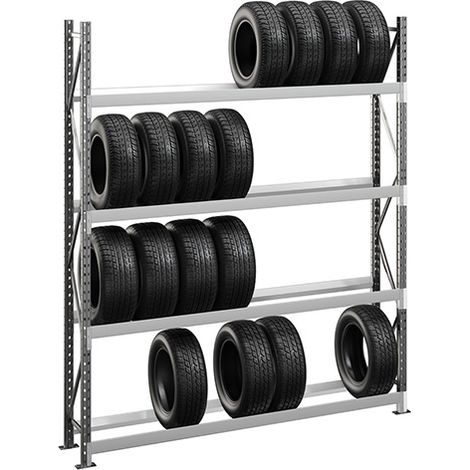 Grand rack à pneus 4 niveaux - Module de départ  : 2500x2250x400mm - RAYOPN/4N/2240/D