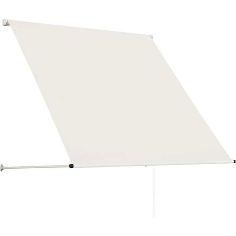 Auvent rétractable manuel crème 150 x 150 cm – Protection solaire élégante pour terrasse et jardin, extérieur anti-UV (1/5)