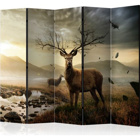 Paravent 5 Volets "Deers By Mountain Stream" 172x225cm (1/2)
