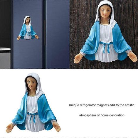 Aimants de réfrigérateur en résine, autocollants, statue religieuse à moitié corps (1/4)