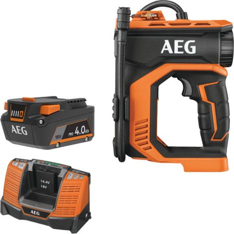 Pack AEG 18V - Mini compressore Brushless - Batteria 4.0 Ah - Caricatore