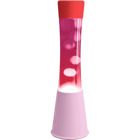 Fisura - Lampada lava rosa. Base rosa, liquido rosa, lava trasparente e coperchio rosso. Lampada ad effetto rilassante. Con lampadina di ricambio. 11 cm x 11cm x 39,5 cm. (1/5)