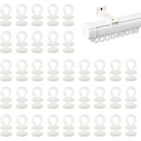 CCYKXA Packung mit 100 Gardinenstangenhaken – für Fenster, Türen, Duschen, Badezimmer