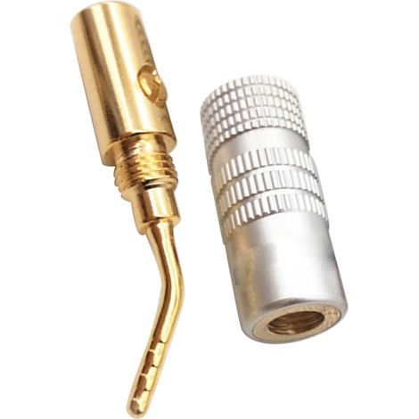 Connecteur banane à aiguille de 2 mm en cuivre pur plaqué or pour canal central d'amplificateur de puissance (1/5)
