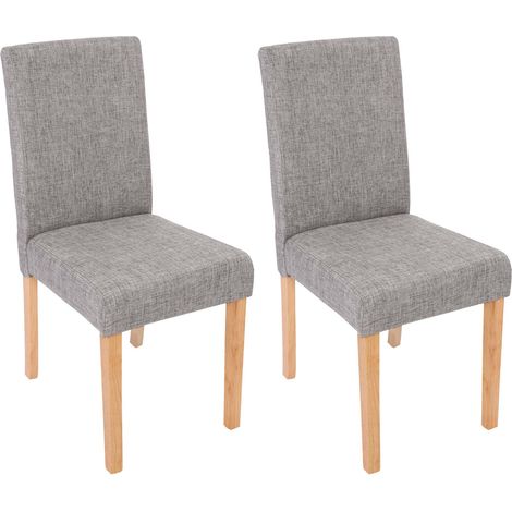 [NON UTILIZZATO] Set 2x sedie Littau tessuto soggiorno cucina sala da pranzo 43x56x90cm grigio piedi chiari