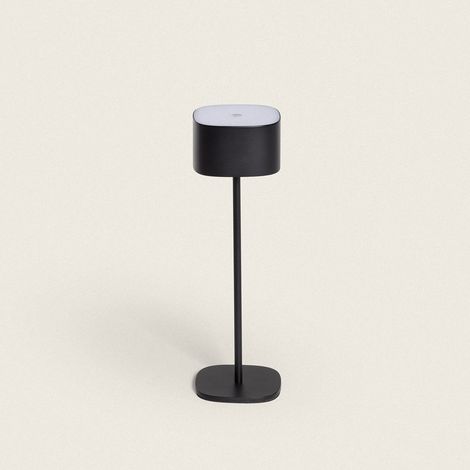 Lámpara de Mesa LED Portátil Exterior con Batería USB Recargable Mounka Square Negro