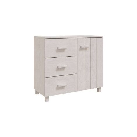Buffet HAMAR Blanc 90x40x80 Bois massif de pin (1/5)
