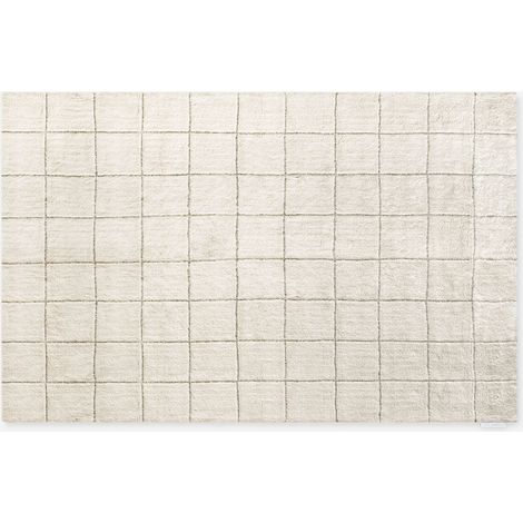 Alfombra algodón Noa Natural y Verde 160 x 220 cm (1/2)
