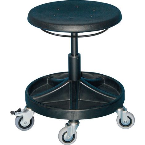Sgabelli girevoli con rotelle sedile regolabile in schiuma PU nera 400-