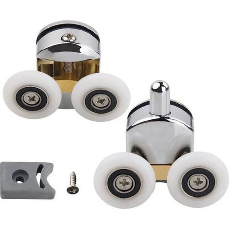 Roulettes Porte Douche - 23 mm - Compatible Verre - Cabine Douche - 8 Pièces (1/5)