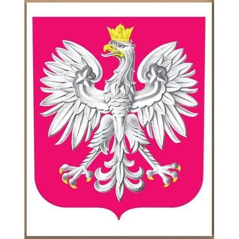El escudo de armas de la República de Polonia en un marco Adami.