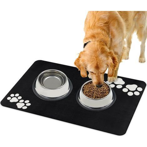 Futtermatte für Hunde, saugfähig, rutschfest, 60 x 40 cm, leicht zu reinigende Futterschale, für Hunde und Katzen (1/5)