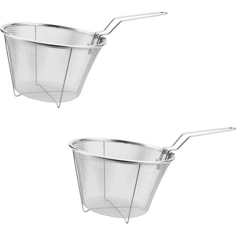 Panier à friture (lot de 2) en acier inoxydable résistant la chaleur (1/5)