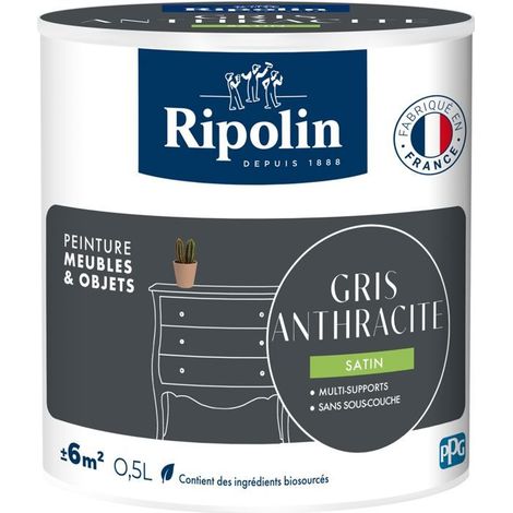 Möbel- und Objektfarbe - Anthrazitgrau - Seidenmatt - Ripolin - 0,5L