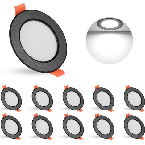 10 stücke LED Downlight Dimmbar Schwarz 3W LED Downlight Runde Einbau Decke Licht Ausschnitt 70-90mm Für Wohnzimmer zimmer Küche Lounge