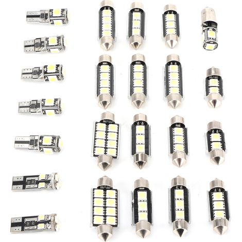 Ampoules LED T10 5W 5050 Blanc Froid 23 pièces pour Plaque d'immatriculation, Intérieur et Portière (1/5)