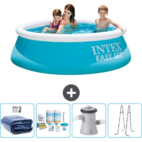 Intex runder aufblasbarer Easy Set-Pool – 183 x 51 cm – Blau – im Lieferumfang enthalten Accessoire CB6