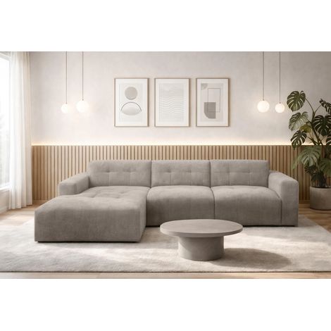AX LIVING Couch in L Form Corlu Sofa Beige für Wohnzimmer 310 cm L