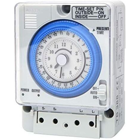 Relé temporizador programable de 24 horas, 110–230 V CA, interruptor temporizador mecánico manual/automático para electrodomésticos, iluminación y proyectos de bricolaje.