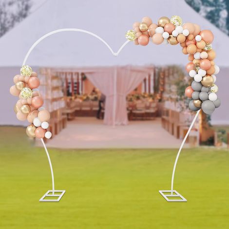 Großer Ballon Bogen Liebende Herz Ballonbogen Girlanden Halter Hochzeitsbogen Garten Pflanzen Rahmen Hintergrund Stand für Hochzeit Geburtstag Party Events Dekoration (Weiß) (1/5)