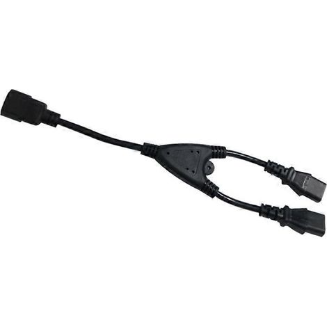Câble d'alimentation mâle-femelle de 30 cm IEC320 C14 vers 2xC13 pour plusieurs appareils (1/5)