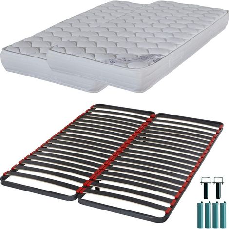Matelas mousse + Sommier C39 2x90x190 Montana - Hauteur 18 cm - Soutien équilibré (1/5)